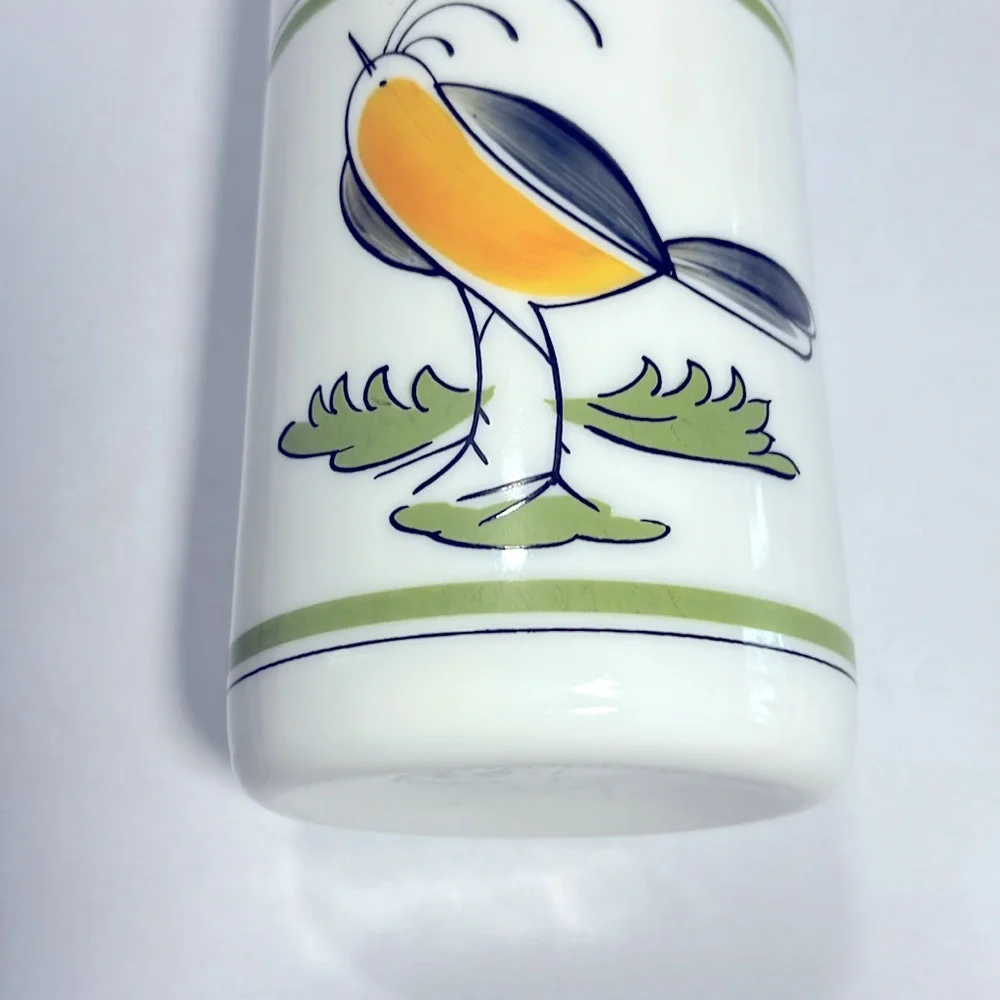 1970’s Milk Glass Bottle Vintage Bird Italy Egiasu Vase Kitchen Collectible 🇮🇹